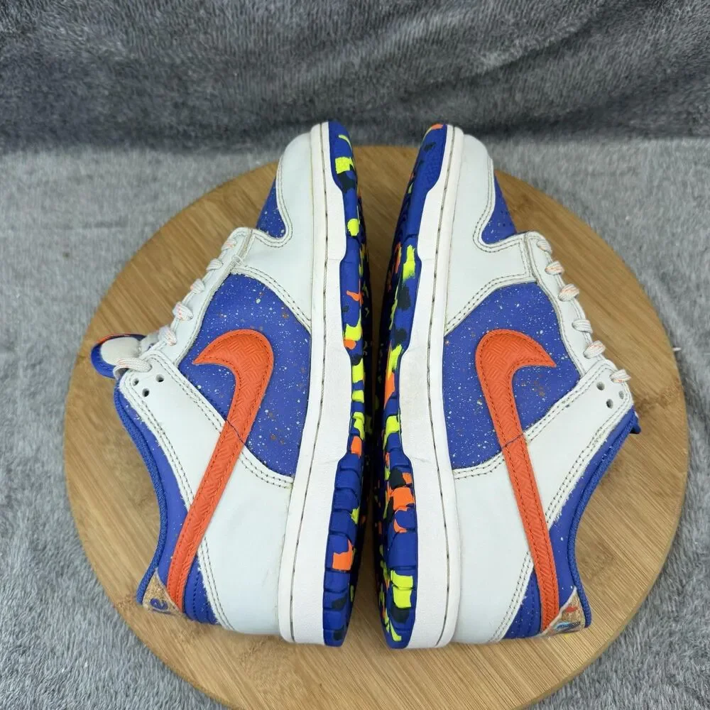 Nike Dunk Low Shoes Boys Size 5.5Y Blue Orange Speckle Sneakers HJ9233-025